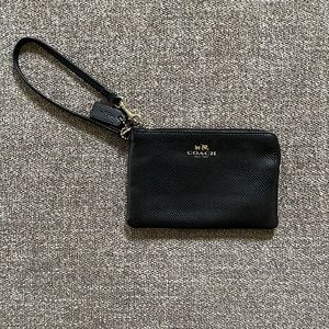 Coach - Black Leather Wristlet